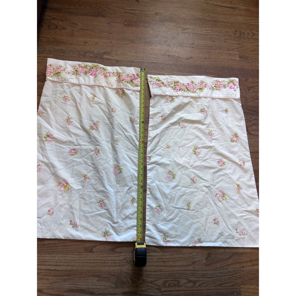 Unbranded Pillowcase Set Standard White Pink Floral Rose Eyelet Trim Cottagecore